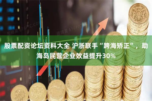 股票配资论坛资料大全 沪浙联手“跨海矫正”，助海岛民营企业效益提升30%